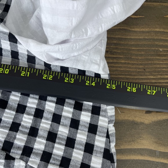 Ali Miles Mixed Print Gingham Seersucker Button Front Top Womens 1X Lagenlook - Picture 7 of 8